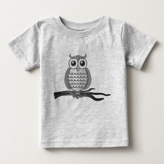 Cute Gray Wise Owl | T-shirt (Voorkant)