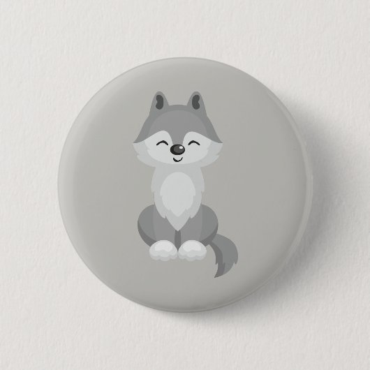 Cute Gray Wolf Ronde Button 5,7 Cm (Voorkant)