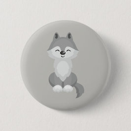 Cute Gray Wolf Ronde Button 5,7 Cm