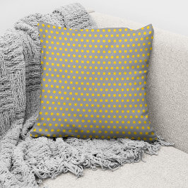 Cute Gray Yellow Polka Dots Pattern Kussen