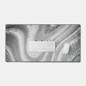 Cute gray zilvermarmer bureaumat (Keyboard & Muis)