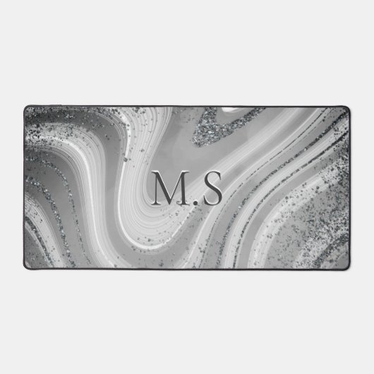 Cute gray zilvermarmer bureaumat (Voorkant)