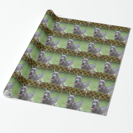 Cute Great Dane Cadeaupapier (Uitgerold)