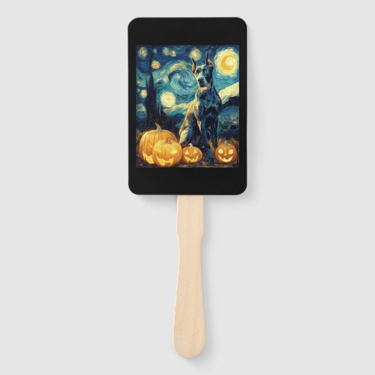 Cute Great Dane Dog Halloween Jack O Lantern Pumpk Handwaaier (Voorkant)