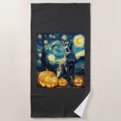 Cute Great Dane Dog Halloween Jack O Lantern Pumpk Strandlaken (Voorkant)