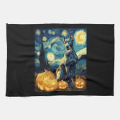 Cute Great Dane Dog Halloween Jack O Lantern Pumpk Theedoek (Horizontaal)
