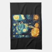 Cute Great Dane Dog Halloween Jack O Lantern Pumpk Theedoek (Verticaal)