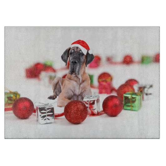Cute Great Dane Dog-kerstkerstkerstkerstkerstkerst Snijplank (Voorkant)