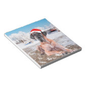 Cute Great Dane Dog Sitting in Snow-Kerstmis-Pet Notitieblok (Schuin)