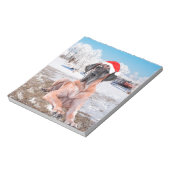 Cute Great Dane Dog Sitting in Snow-Kerstmis-Pet Notitieblok (Linkerzijde)