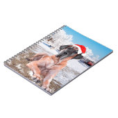 Cute Great Dane Dog Sitting in Snow-Kerstmis-Pet Notitieboek (Linkerzijde)