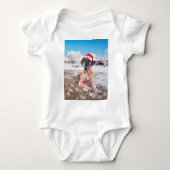 Cute Great Dane Dog Sitting in Snow-Kerstmis-Pet Romper (Voorkant)