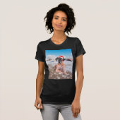 Cute Great Dane Dog Sitting in Snow-Kerstmis-Pet T-shirt (Voorkant volledig)