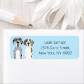Cute Great Dane Dogs Blue Etiket (Insitu)