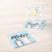 Cute Great Dane Dogs Blue Kartonnen Onderzetters (Insitu)