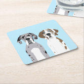 Cute Great Dane Dogs Blue Kartonnen Onderzetters (Schuin)