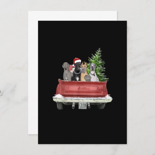Cute Great Dane Kerst Top, Hondenbezitter Moeder C Kaart (Voorkant / Achterkant)