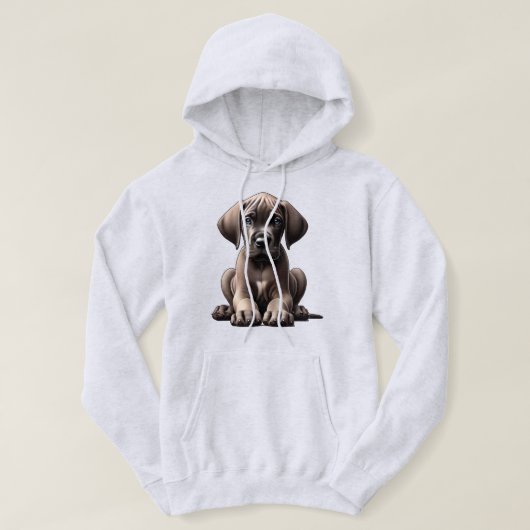 Cute Great Dane Puppy Hoodie (Design voorkant)