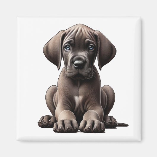 Cute Great Dane Puppy Magneet (Voorkant)