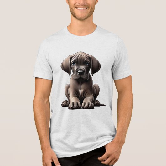 Cute Great Dane Puppy Tri-Blend Shirt (Voorkant)