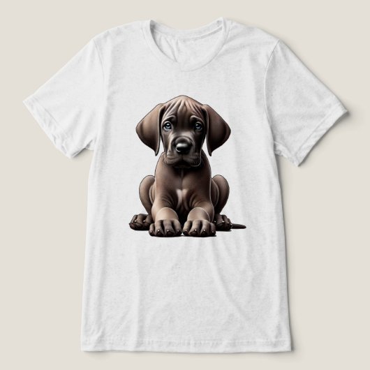Cute Great Dane Puppy Tri-Blend Shirt (Design voorkant)