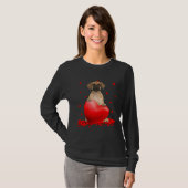 Cute Great Dane Valentine Hearts  Dogs Hug Heart L T-shirt (Voorkant volledig)