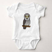 Cute Great Grey Owl Romper (Voorkant)