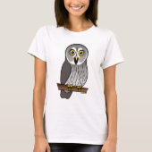 Cute Great Grey Owl T-shirt (Voorkant)