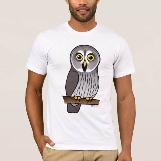 Cute Great Grey Owl T-shirt (Voorkant)