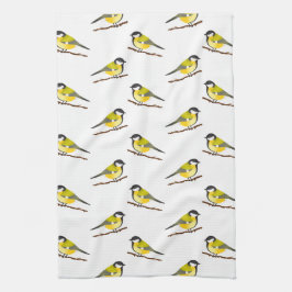 Cute Great Tit Bird Pattern Illustrator Theedoek