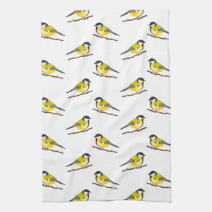 Cute Great Tit Bird Pattern Illustrator Theedoek