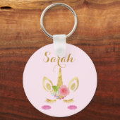 Cute Great Wonderful Pink Unicorn Sleutelhanger (Voorkant)