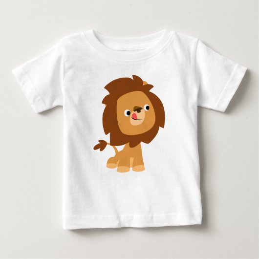 Cute Greedy Cartoon Lion Baby T-Shirt (Voorkant)