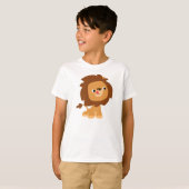 Cute Greedy Cartoon Lion Children T-Shirt (Voorkant volledig)