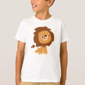 Cute Greedy Cartoon Lion Children T-Shirt (Voorkant)