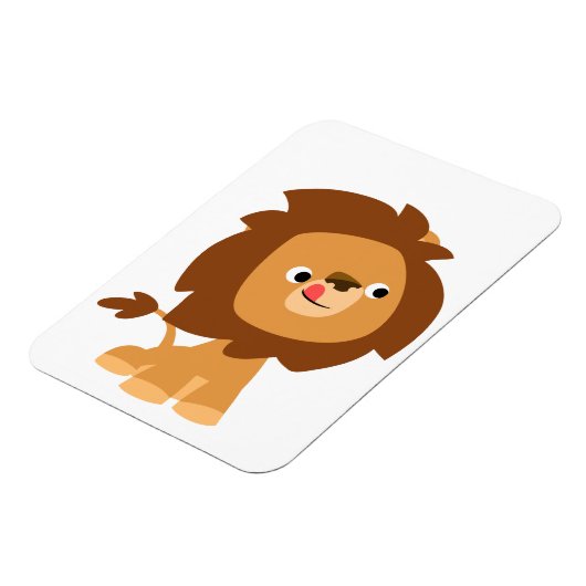 Cute Greedy Cartoon Lion Flexible Magnet Magneet (Linkerzijde)