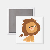 Cute Greedy Cartoon Lion Magnet (Voorkant / Achterkant)