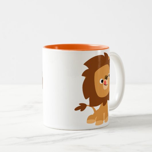 Cute Greedy Cartoon Lion Mok (Voorkant rechts)