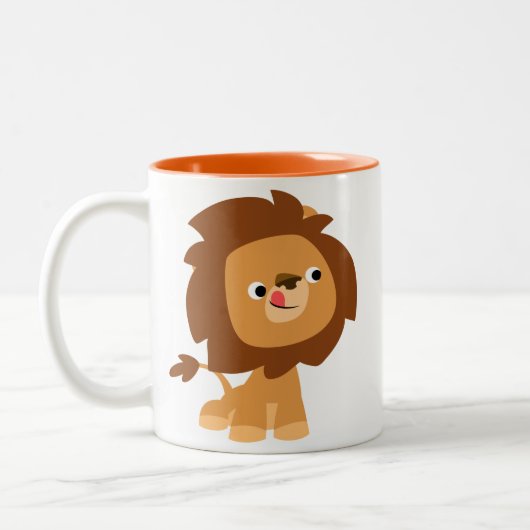 Cute Greedy Cartoon Lion Mok (Links)