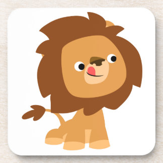 Cute Greedy Cartoon Lion Onderzetter Set