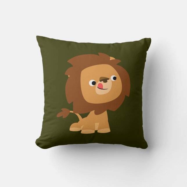Cute Greedy Cartoon Lion Pillow Kussen (Voorkant)