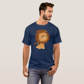 Cute Greedy Cartoon Lion T-Shirt (Voorkant volledig)
