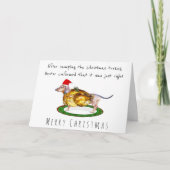 Cute greedy Dachshund heeft de kerstkalkoen opgege Kaart (Voorkant)