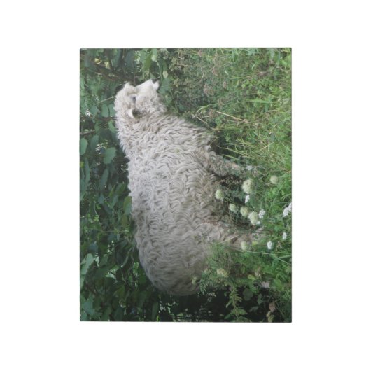 Cute Greedy Sheep Eating Notepad Notitieblok (Linkerzijde)