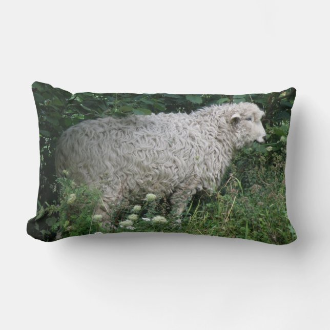 Cute Greedy Sheep Eating Pillow Kussen (Voorkant)