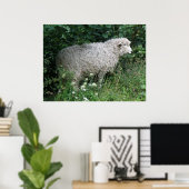 Cute Greedy Sheep Eating Print (Thuiskantoor)