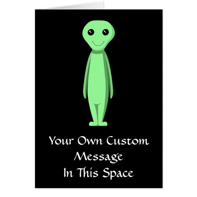 Cute Green Alien. Cartoon. (Voorkant)