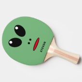 Cute Green Alien Face Fun Gepersonaliseerde Kinder Tafeltennisbatje (Zijkant)