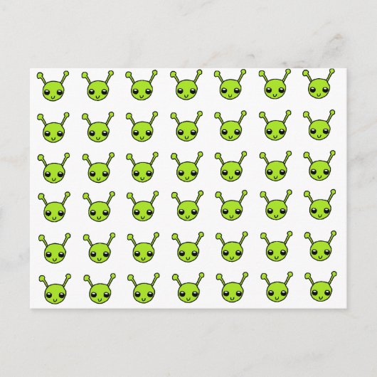 Cute Green Aliens Briefkaart (Voorkant)