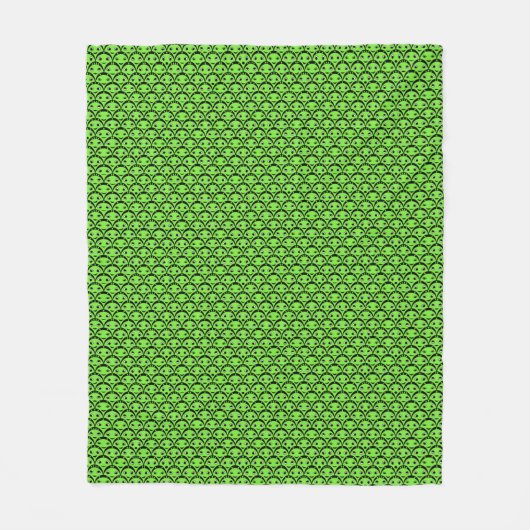 Cute Green Aliens Pattern Fleece Blanket (Voorkant)